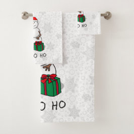 Conjunto De Toalhas Ho Ho Feliz Papais noeis de Natal Bonito Snowman