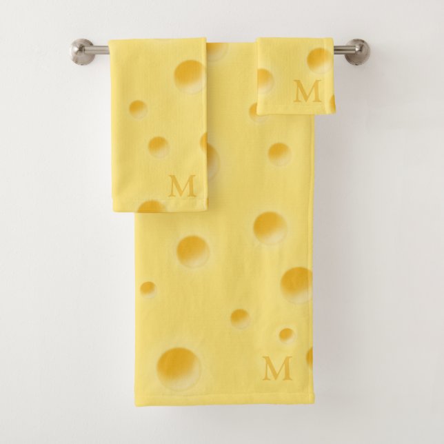Conjunto De Toalhas Holey Swiss Cheese Fancioso Monogrammed Gift (Insitu)