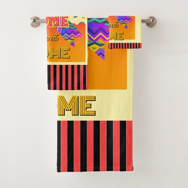 Conjunto De Toalhas Home Home Home Sweet Home Amarelo (Insitu)