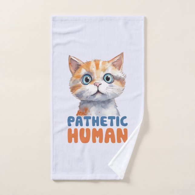 Conjunto De Toalhas Homem Patético - Design de Gato Sarcástico (Toalha de mão)