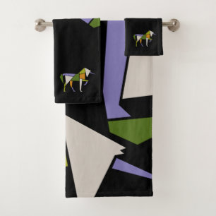 Conjunto De Toalhas Homem-Tangrama Moderno Abstrato, do século meio