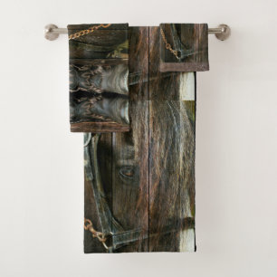 Conjunto De Toalhas Horse Cowboy Boots Conselho Russo de Celeiro