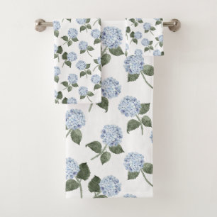 Conjunto De Toalhas Hortênsia Azul em Flor