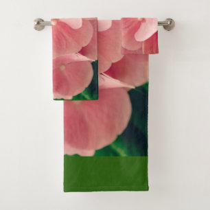 Conjunto De Toalhas Hortensia Hydrangea flores pastosas cor-de-rosa fl