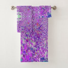 Conjunto De Toalhas Hortênsia Limelight Azul e Roxo Elegante
