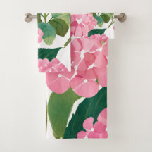 Hortênsia Rosa Floral Costeira Aquarela
