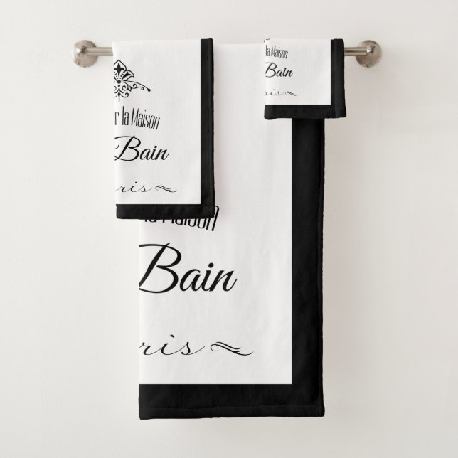 Conjunto De Toalhas Hotel Black Border Paris (Insitu)