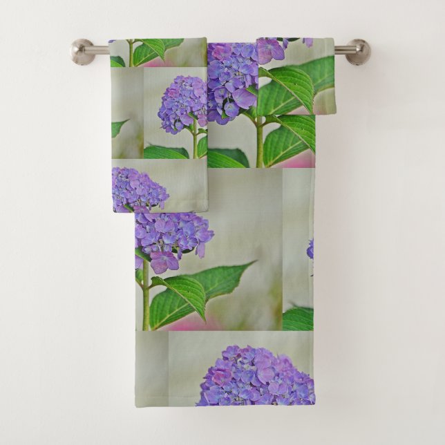 Conjunto De Toalhas Hydrangea roxa (Insitu)