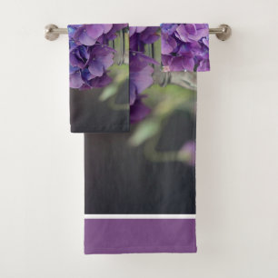 Conjunto De Toalhas Hydrangea roxa na fotografia de Mason Jar Nature