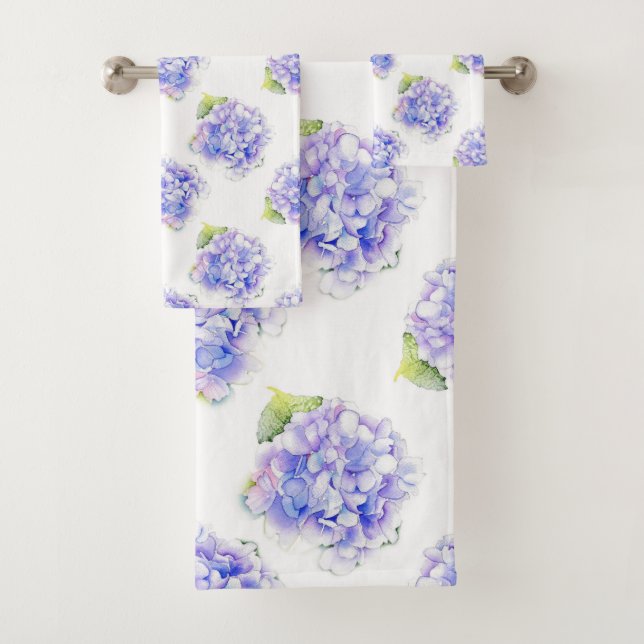 Conjunto De Toalhas Hydrangea Watercolor (Insitu)
