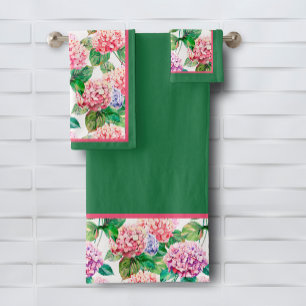 Conjunto De Toalhas Hydrangeas Floral