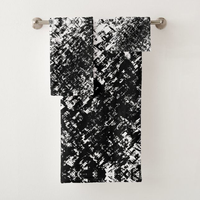 Conjunto De Toalhas Hypnotic Abstract Black And White Modern Art (Insitu)