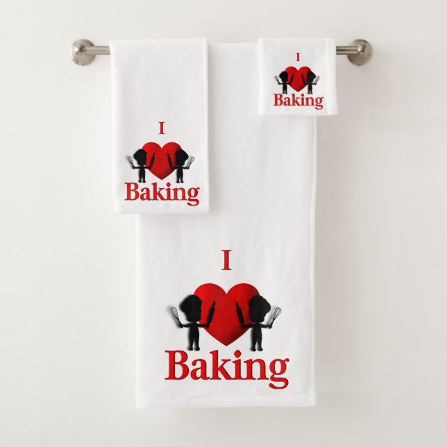 Conjunto De Toalhas I Heart Baking Bakers (Insitu)