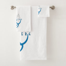 Conjunto De Toalhas Iceberg personalizado azul de arte