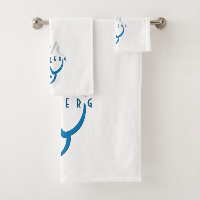 Conjunto De Toalhas Iceberg personalizado azul de arte (Insitu)