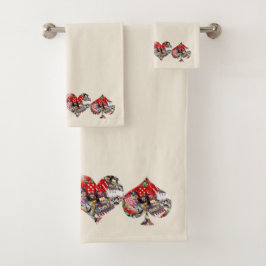 Conjunto De Toalhas Ícones de Las Vegas reproduzindo formas de cartões