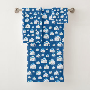 Conjunto De Toalhas Ilha Grega Santorini - Igreja Azul