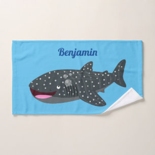 Conjunto De Toalhas Ilustração animada feliz de tubarão-baleia-branca