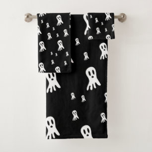 Conjunto De Toalhas Ilustração Assustadora de Fantasmas Góticos