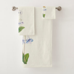 Conjunto De Toalhas Ilustração Botânica da Borboleta Floral Vintage