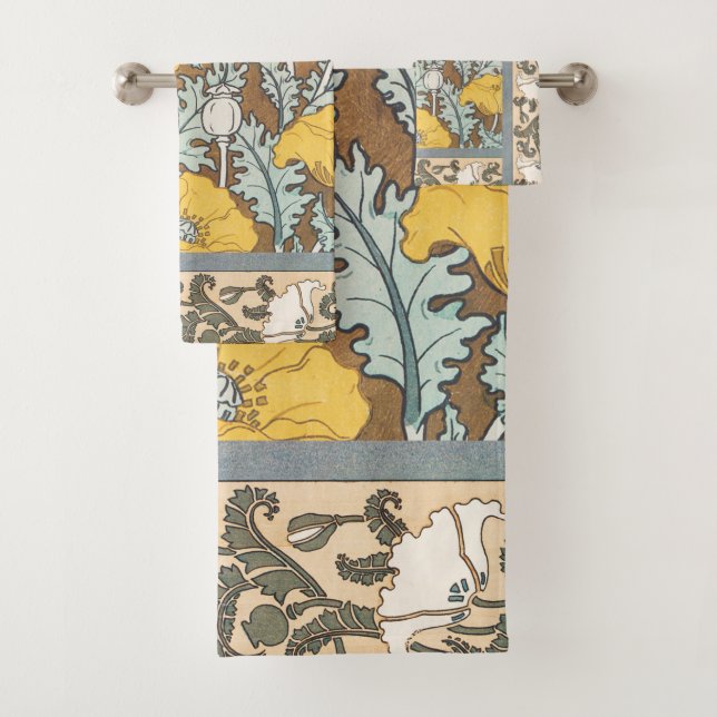 Conjunto De Toalhas ilustração da arte da papoila flor amarela (Insitu)