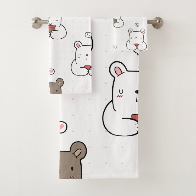 Conjunto De Toalhas Ilustração de Animais Cachorrinhos Fofos (Insitu)