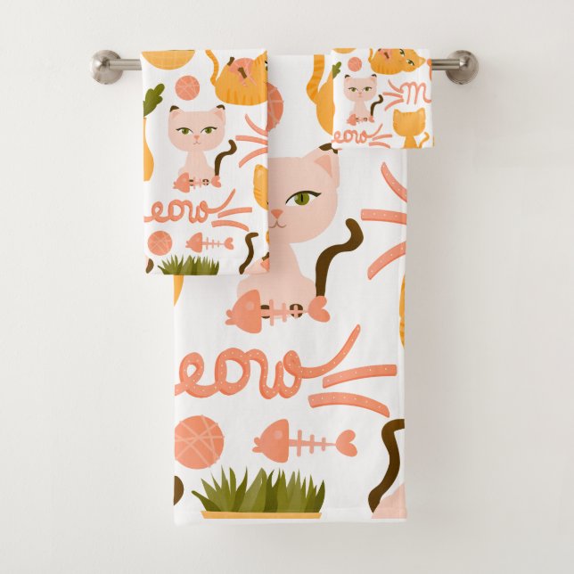 Conjunto De Toalhas Ilustração de Animais Cachorrinhos Fofos (Insitu)