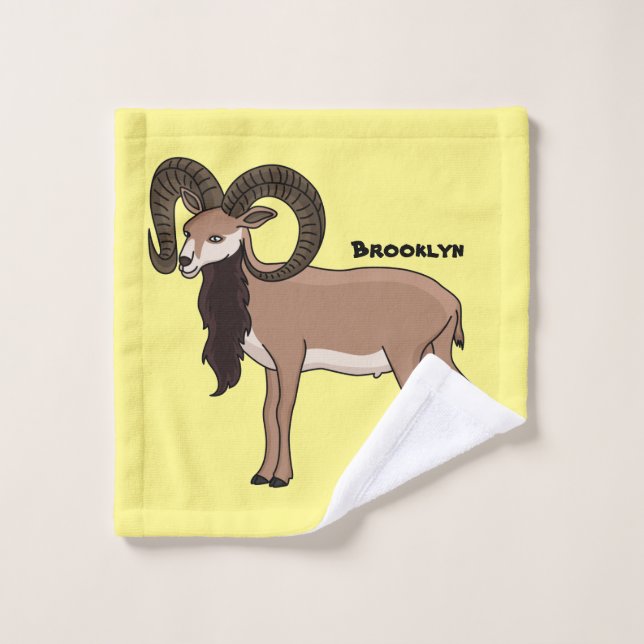 Conjunto De Toalhas Ilustração de cabra Mouflon (Pano de lavar)