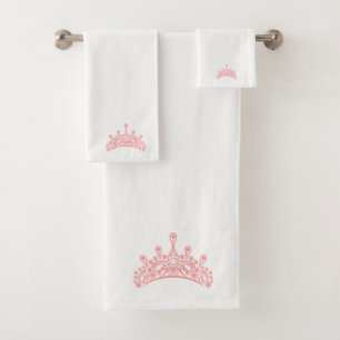 Conjunto De Toalhas Ilustração de Coroa Rosa
