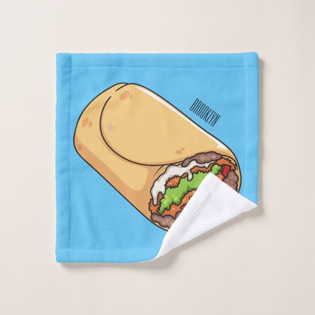 Conjunto De Toalhas Ilustração de desenho animado burrito (Pano de lavar)