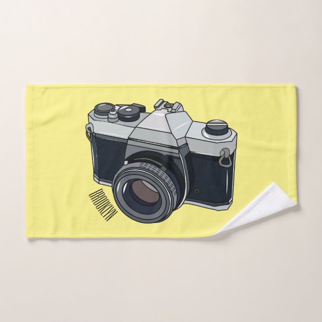 Conjunto De Toalhas Ilustração de desenho animado com câmera de filme (Toalha de mão)