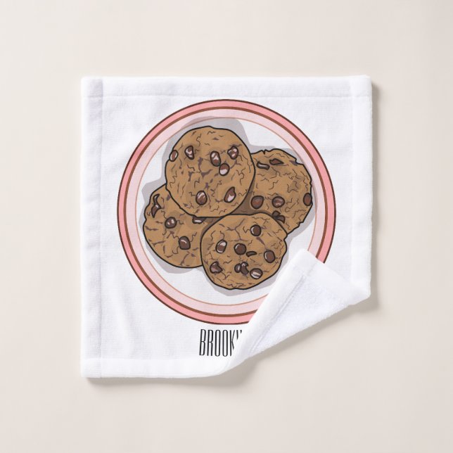 Conjunto De Toalhas Ilustração de desenho animado com chip de chocolat (Pano de lavar)