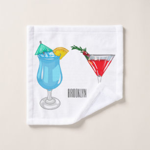 Conjunto De Toalhas Ilustração de desenho animado coquetel