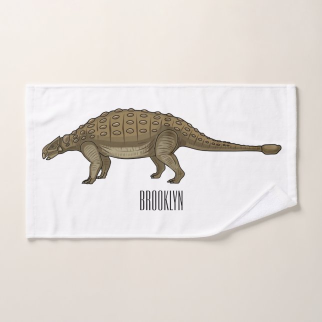 Conjunto De Toalhas Ilustração de desenho animado de Ankylosaurus (Toalha de mão)
