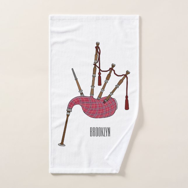 Conjunto De Toalhas Ilustração de desenho animado de Bagpipe (Toalha de mão)