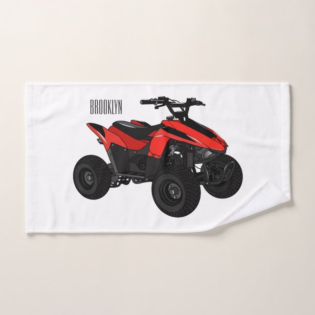 Conjunto De Toalhas Ilustração de desenho animado de bicicleta atv (Toalha de mão)