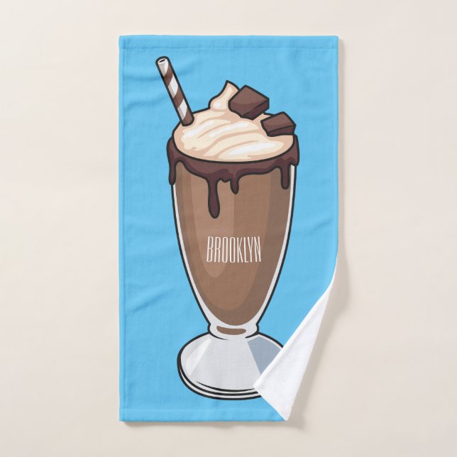 Conjunto De Toalhas Ilustração de desenho animado de Chocolate Milksha (Toalha de mão)
