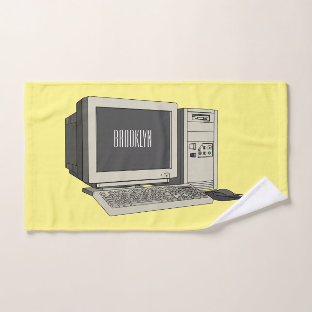 Conjunto De Toalhas Ilustração de desenho animado de computador (Toalha de mão)