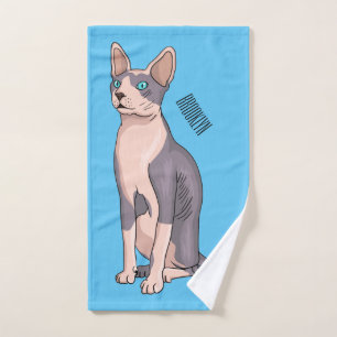 Conjunto De Toalhas Ilustração de desenho animado de gato esphynx