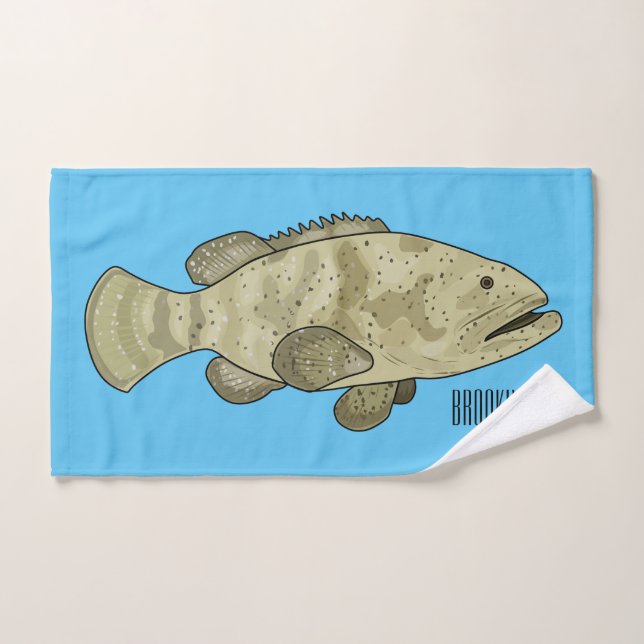 Conjunto De Toalhas Ilustração de desenho animado de peixe-grua (Toalha de mão)