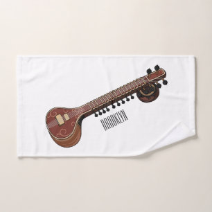 Conjunto De Toalhas Ilustração de desenho animado de violão