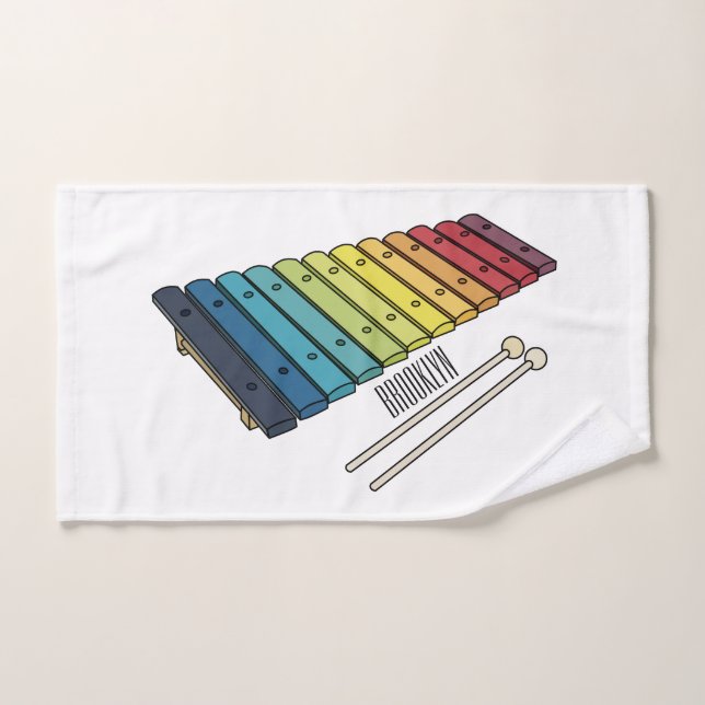 Conjunto De Toalhas Ilustração de desenho animado de xilofone (Toalha de mão)
