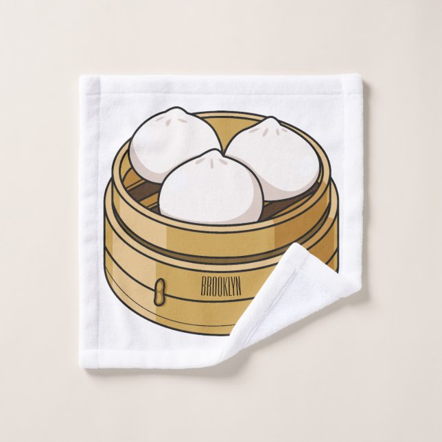 Conjunto De Toalhas Ilustração de desenho animado Dim sum (Pano de lavar)
