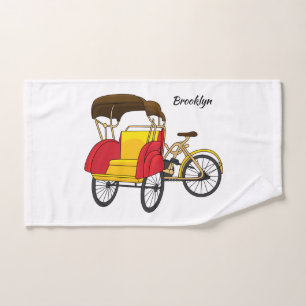 Conjunto De Toalhas Ilustração de desenho animado do rickshaw Pedica