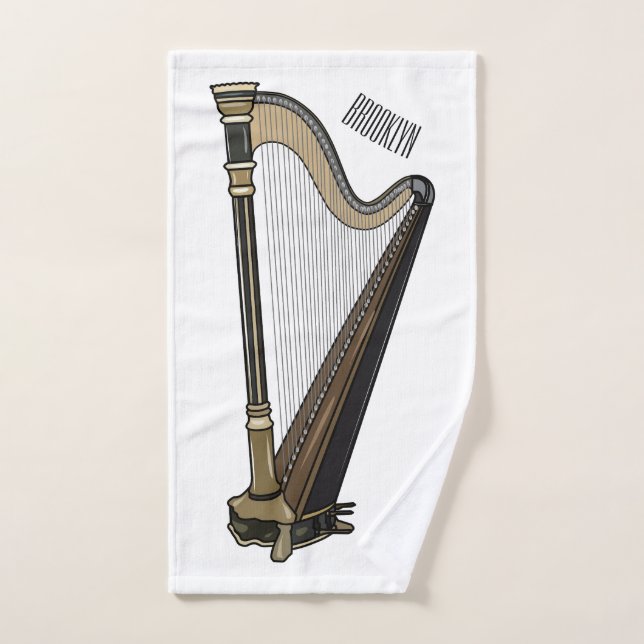 Conjunto De Toalhas Ilustração de desenho animado Harp (Toalha de mão)