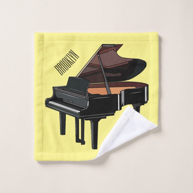 Conjunto De Toalhas Ilustração de desenho animado Piano (Pano de lavar)