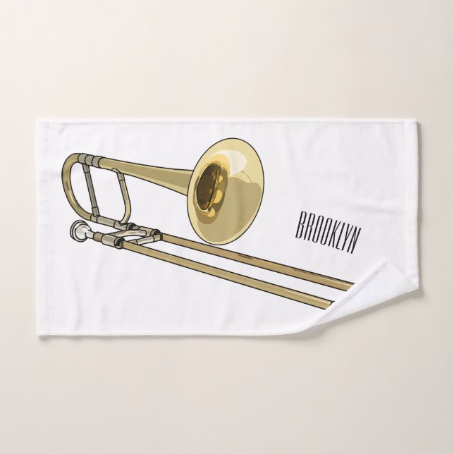 Conjunto De Toalhas Ilustração de desenho animado Trombone (Toalha de mão)