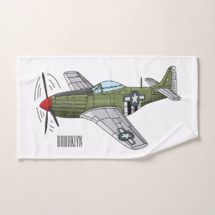 Conjunto De Toalhas Ilustração de desenho de avião militar