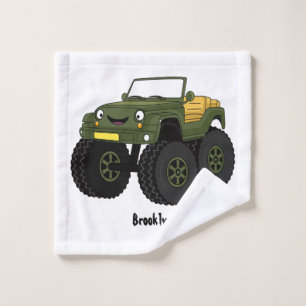 Conjunto De Toalhas Ilustração de desenho do caminhão monstro verde