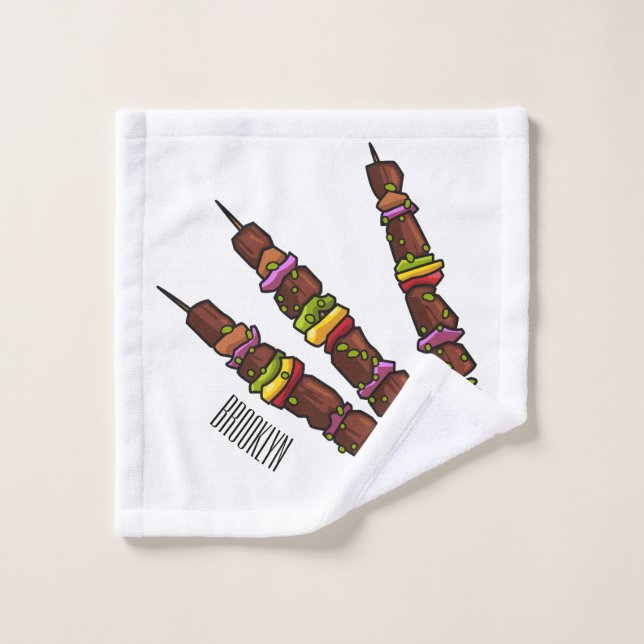 Conjunto De Toalhas Ilustração de desenho do Kebab ou kabob (Pano de lavar)